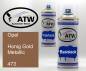 Preview: Opel, Honig Gold Metallic, 473: 400ml Sprühdose + 400ml Klarlack - Set, von ATW Autoteile West.